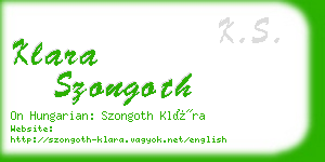 klara szongoth business card